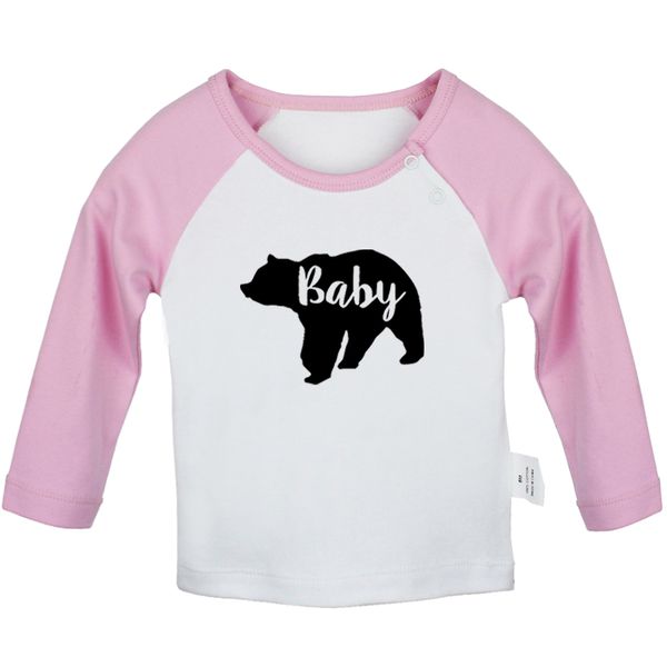 Bebê urso mamãe papai urso irmã irmão urso recém-nascido bebê camisetas infantil gráfico raglan cor de manga longa tampa