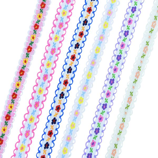 5yards 12mm Blumen bestickter Spitzenverkleidungsbänder Kleidungsstab Stoff für Bekleidung Kleidung Zubehör handgefertigtes Nähen DIY -Handwerks