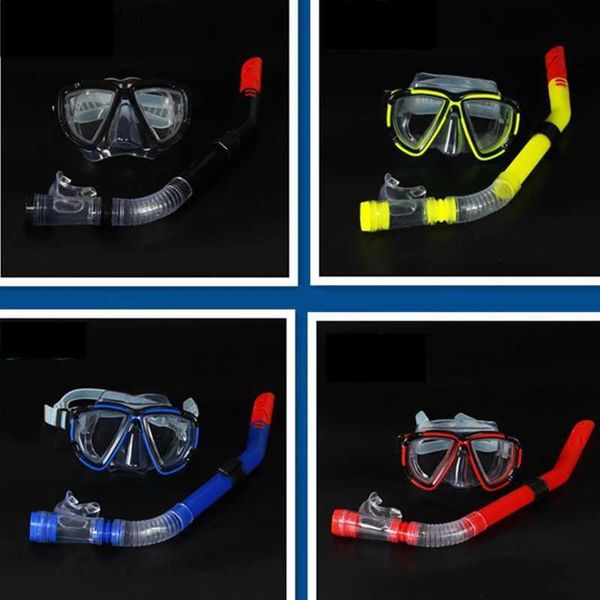 Tauchmasken 1 Set Schwimmbrillen Unterwasser Nebel halbe Gesichtsnase Clipgläser Diving Bikini Maske Temperierte Glaslinse aufblasbare Brille Y240410