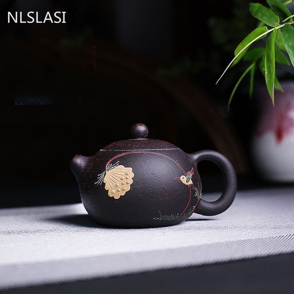 Yixing Tea Pot Purple Clay Xishi Teapot Authentic Ore Beauty Kessel handgefertigtes Tee -Tee -Teekanne Geschenke 190 ml