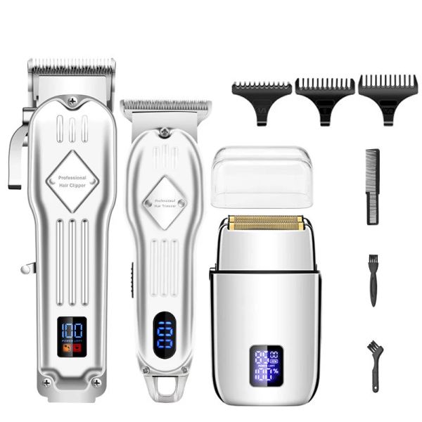 Clippers Waikil Professional Rechargable Hair Clipper Braide Blade Electric Men's Barber Machine Trimmers Trimmers Razor Set