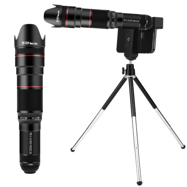 Lens 50x HD cep telefonu lens telefoto lens zoom lens teleskoplar monoküler teleskop lens ile selfie tripod smarphone