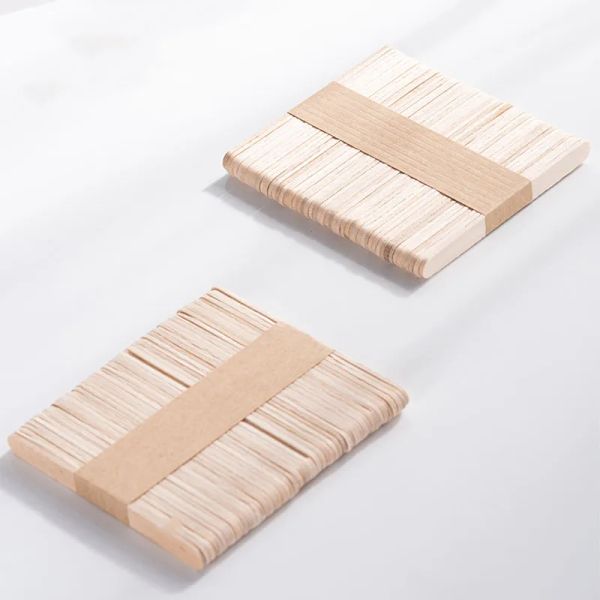 50pcs Popsicle Stick dondurma çubukları doğal ahşap pop popsicle çubukları buz küpü üreticisi krem ​​araçları lolipop kalıp aksesuarları