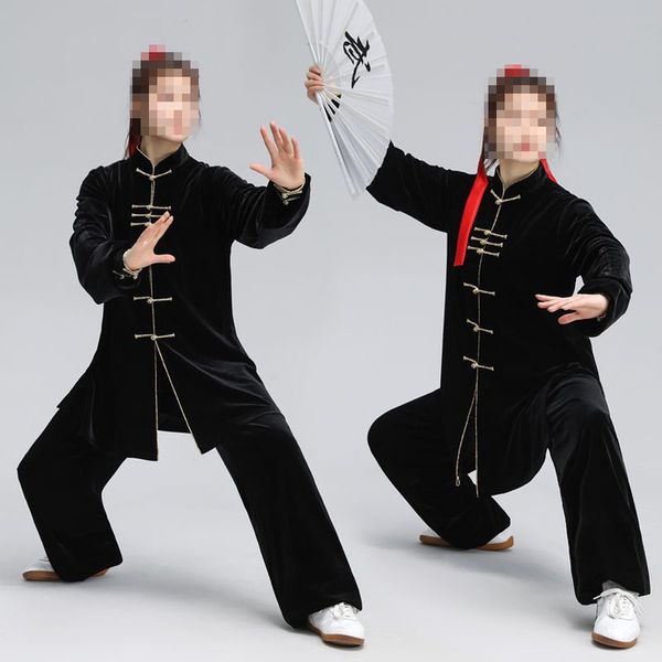 Herbstwinter verdickter koreanischer Samt Frauen, die Kampfkunstkleidung Taiji Kungfu Uniformen Tai Chi Anzüge ausführen