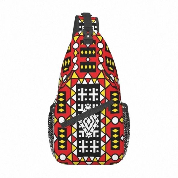 Kizomba SAMAKAKA Ankara Baskı Sling Göğüs Crossbody Bag Men Fi Afrika Desen Balmumu Tasarım Omuz Sırt Çantası Yürüyüş L6DV#