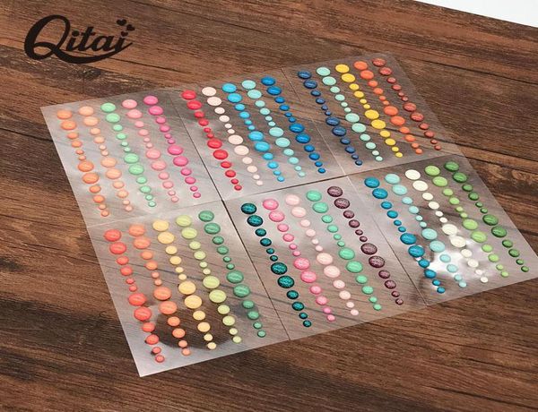 Подарочная упаковка Qitai Dots Sticker 6sheets Лоты скрапбукинга Склейп -блески наклейки сахарная эмалевая эмалевая смола ES0319264382
