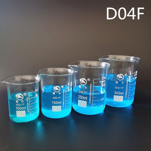 1Set Lab Borosilicate стеклянный стакан тепло-резистовый лабораторный оборудование для стакана