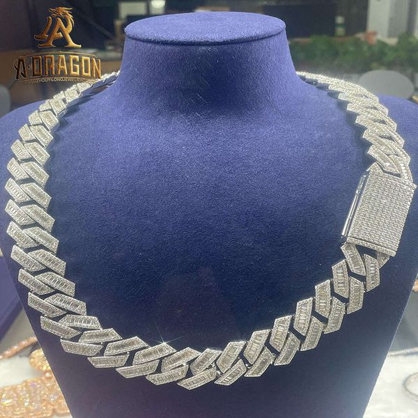 Custom Pass Test VVS Moissanite Diamond Cuban Link Chain 19 мм 20 мм толстое ожерелье с хип -хмель