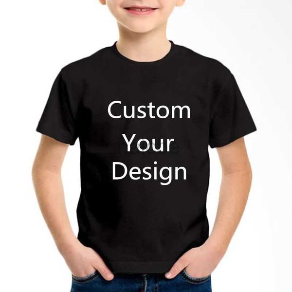 T-Shirts Custom Your Design Children Schwarz weiß blau T-Shirts Diy Print Kids Cotton T-Shirts Baby Boys/Girls TopScontact Seller Frist 240410