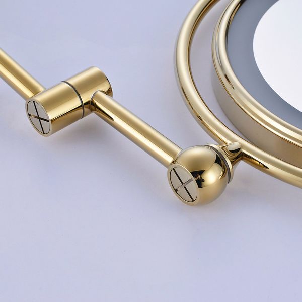 Melhoramento do espelho do banheiro Hunnise Qualidade Brass Gold Home Hotel Banheiro Espelhos