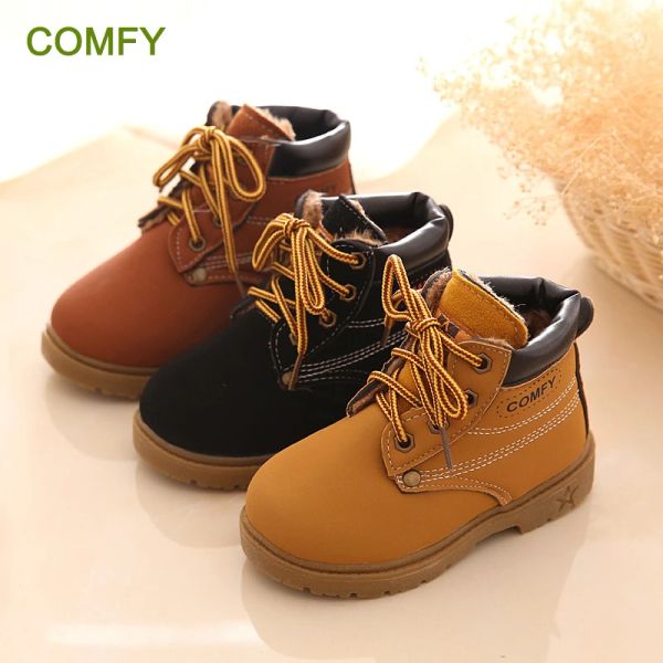 Сапоги New Fashion Winter Baby Boots Boys and Girls Calzado Botas Ninas 2022 младенца -девочка зимние кожаные ботинки детские снежные ботинки