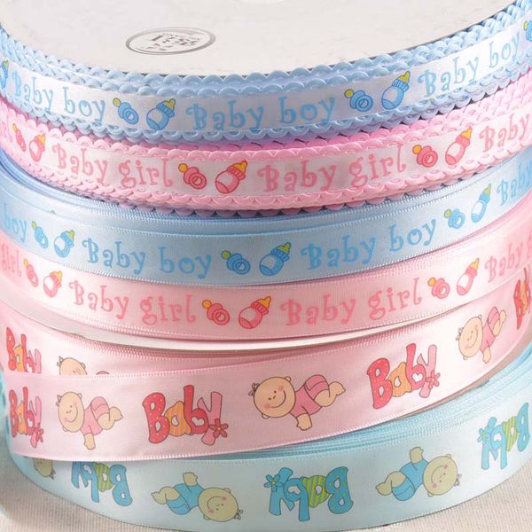 6 Yard/Lot Mix Pink/Blue Baby Ribbons Trit Lace Set для лука