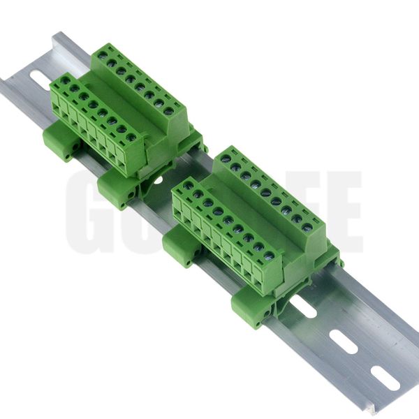 1 set 2-9pin perde 5.08mm vida eklentisi Terminal blokları konnektör Din Rayı montajı 2edg-UKR-5.08mm Rail Terminal Bloğu