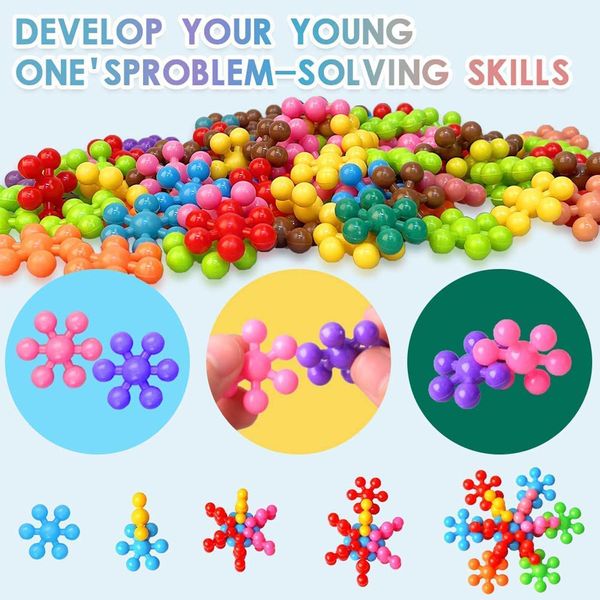 150pcs Pflaumenblüte Bausteine 3D -Ziegelsteine STEM -Bildungsgebäude Spielzeug ineinandergreifende Feststoffscheiben Sets Geschenke für Kinder