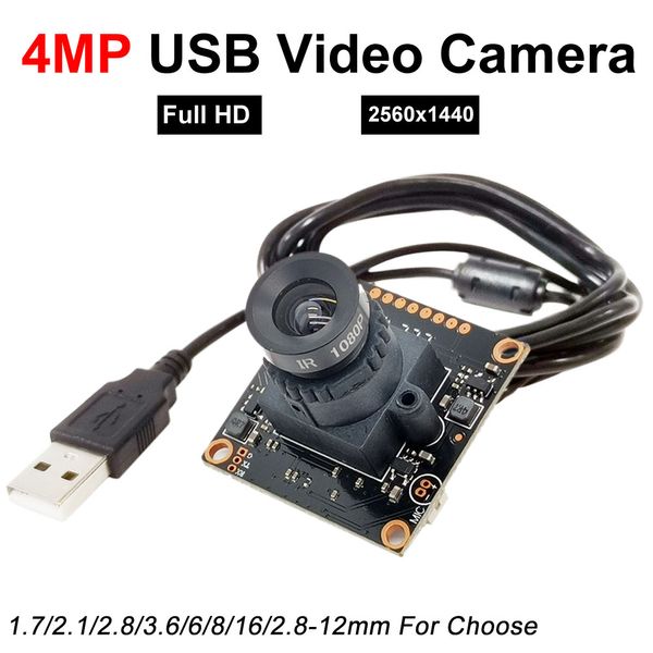 Высокоскоростная 30 кадров в секунду 2560x1440 HD 4MP USB -модуль USB -камеры с микрофонами видео -камеры MJPEG YUY2 PCB Плата UVC Plug and Play