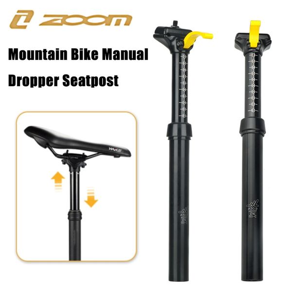 Zoom MTB Manuale MTB Dropper Seach Post Alluminio Sedile Sedile Sedile Road Bicycle Post 30.9/31.6*375 mm Altezza Regolabile 100 mm Travel