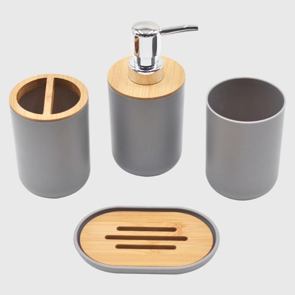 Accessori per il bagno set e set essenziale di legno per la decorazione