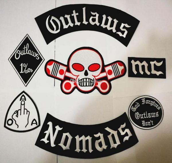 O mais novo Patches da Outlaws Patches bordados de ferro bordado em nômades de motociclistas patches para o coletor de jaqueta de motocicleta patch antigo patch badges stick74722221