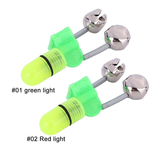 10/20/30/50pcs LED Night Fishing Rod Bite Bite Alarm Light Twin Bells Clip alerter Meeresfischer