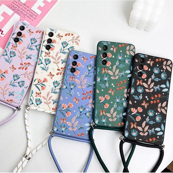 Sunrise Floral Cross Cowney Silicone Telefono Custodia per Samsung Galaxy S23 S22 S21 S10 S9 S8 Plus Nota 20 Ultra 10 Plus Cover