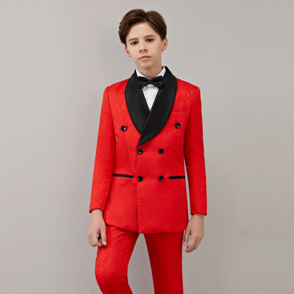 Pantaloni per bambini set di abiti a doppio petrolio formale set di costumi per la festa di matrimonio pantaloni blazer blazer 2pcs set da sei bottoni