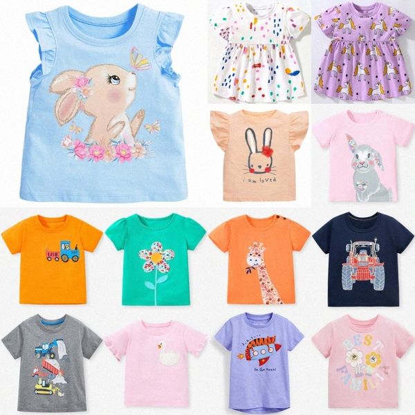 T-shirt per bambini ragazzi ragazzi a maniche corte magliette casual bambini cartone animato animali da fiori stampati magliette per neonati neonati per bambini piccoli top estivi u37k#