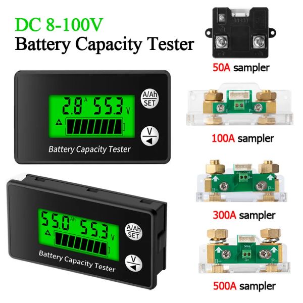 Кюлометр тестера батареи. Coulometer DC 8-100V 50A/100A/300A/500A ток напряжения Измеритель Ammeter Voltmeter LifePo Coulomb Counter