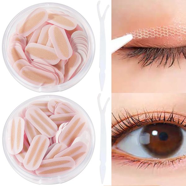 150pcs/Box Eyelid Tape Aufkleber Unsichtbares Doppel-Augenlid-Spitzenpaste klarer beige Stripe Selbstklebende natürliche Augenklebeband-Make-up-Werkzeuge