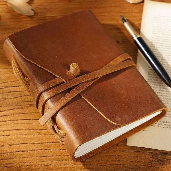 Aiguoniu Vintage Leather Notebbook 5x7 дюймов журнал Environmetal Paper Подличная ноутбука ежедневная блокнота.