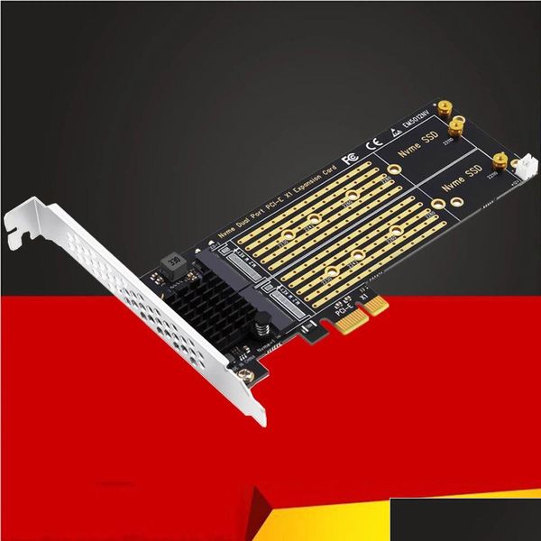 Computer -Schnittstellenkarten -Controller für PCIe zum M2 NVME Adapter Card X1 2Port M Key SSD -Konverter M.2 PCI Express Expansion Riser OTHXA hinzufügen