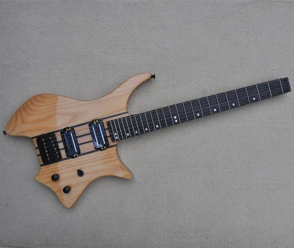 6 String Başsız Orijinal Renkli Elektro Gitar Siyah HH Pikaplar, Ücretsiz Kargo, Logo/Renk Özelleştir