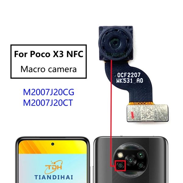 Für Xiaomi Mi POCO X3 NFC X3NFC Rückenkamera -Modul gegenüber der Frontalansicht Selfie vordere Hauptkameras Flex -Kabel Teile