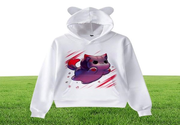 Aphmau Merch Kids Hoodie für Jungen Mädchen Harajuku Sweatshirt Streetwear Hip Hop Kawaii Katze Ohrpullover Kapuzenjacke Cosplay6150900