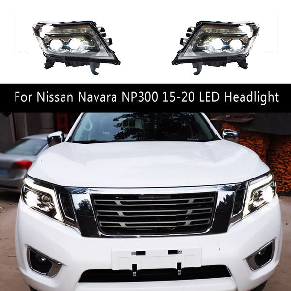 Für Nissan Navara NP300 15-20 LED-Scheinwerferauto-Zubehör DRL Daytime Running Lights Streamer Blinkerantriebsanzeige Frontlampe