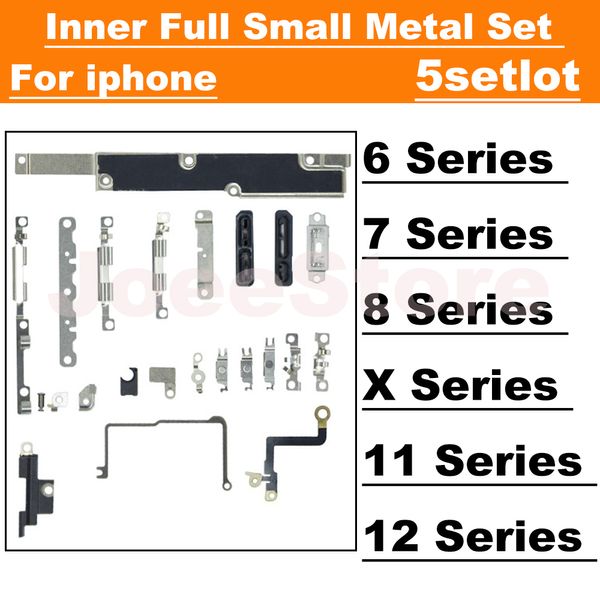 Joeestore 5SET Small Accessori in metallo per iPhone 7 8 Plus 11 12 Pro xr xr xs Max all'interno della staffa Shield Plat Sostituisci le parti