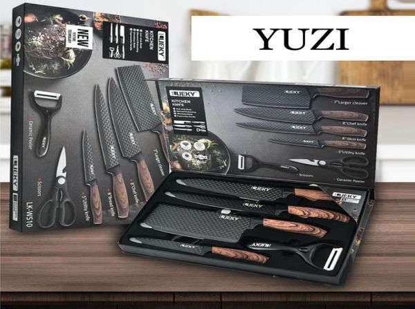 Paslanmaz çelik mutfak bıçakları set şef bıçağı makas seramik peel meat cleaver dilimleme araçları yardımcı programı pişirme aracı 9694146