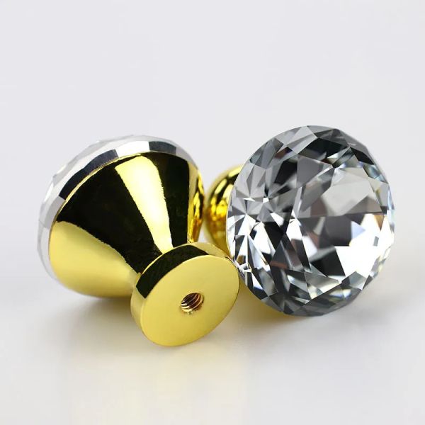 20-40 мм дизайн формы алмаза красочные хрустальные стеклянные ручки Шкаф