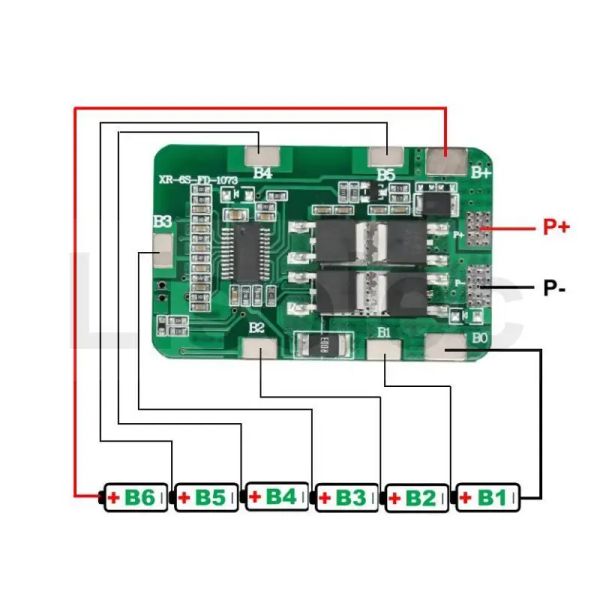 6s BMS 24 V Ladung Entladung Schutzbrett 6S 18650 21700 Lithiumpolymerbatterie 5A 6A 8A 10A 12A Ladungsplatten Modul für Werkzeuge