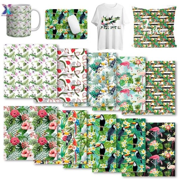 Adesivi per finestre XFX Plant Fleme inchiostro a trasferimento infusibile 1 PCS 12x10 in Sublimation Summer Premping Paper per T-Shirt