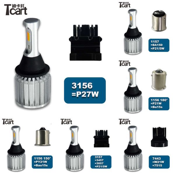 BA15S BAU15S 1156 P21W S25 COB T20 WY21W 7440 Luce diurna diurna Lighttime+Accessori per auto DRL DUP DURD MODE