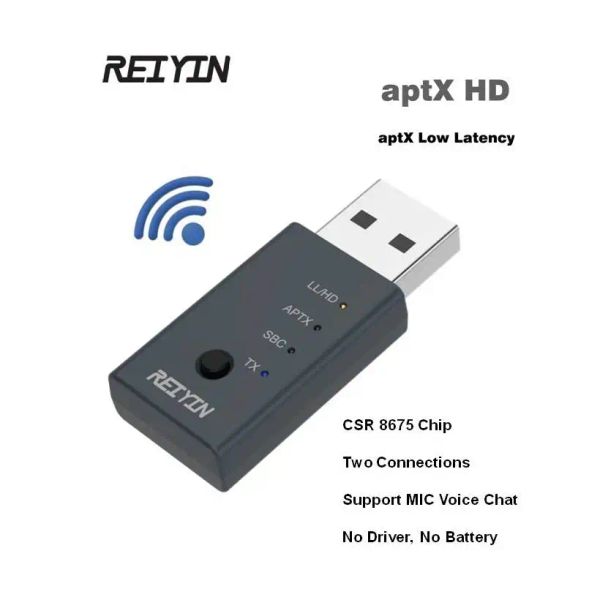 Stecker USB -Audio -Sender APTX HD CSR8675 Bluetooth 5.0 Soundkartenadapter für PC -Laptop -Spielgerät Stereo -Transmisor