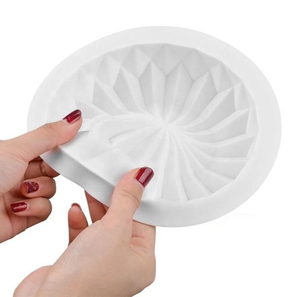 MOUSSE MOUSSE SILICONE MAPPOLA MAPPIA VENDITA CALDA Diamond Torta rotonda Stampo Accessori da forno fai -da -te Strumenti riutilizzabili