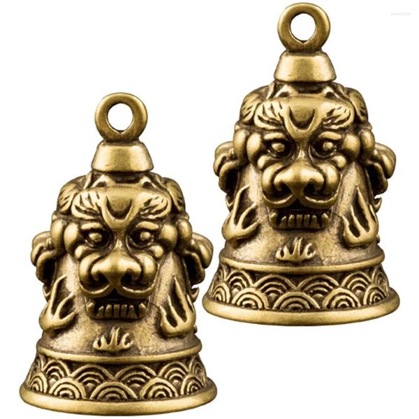 Parti Malzemeleri 2 PCS Bell Kolye Anahtar Aksesuarları Araba Charm Vintage Bells Pirinç Retro Sırasında