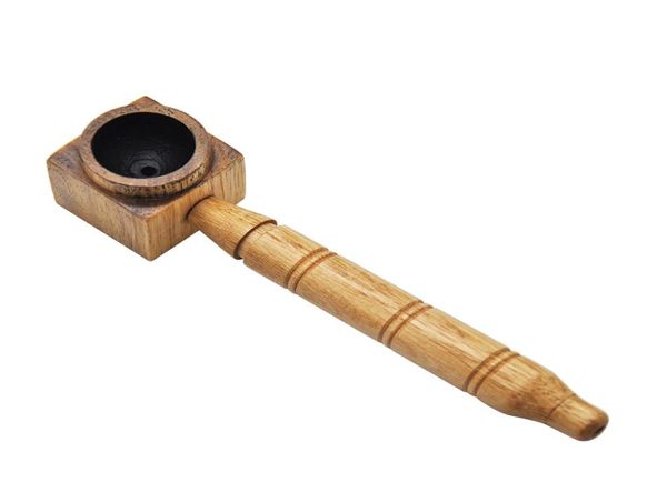 Classico classico naturale tubo di fumo in legno fatto a mano 138 mm fumogeno in legno ciotola in legno di sigaretta di sigaretta a base di erbe cucchiaio da fumo in legno PI7303539