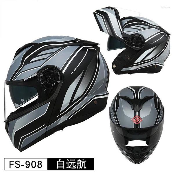 Capacetes de motocicleta adultos Capacete de motocicleta Visores duplos de bicicleta sujeira acidente anti-fã Face Face moto casco go kart scooter carcar