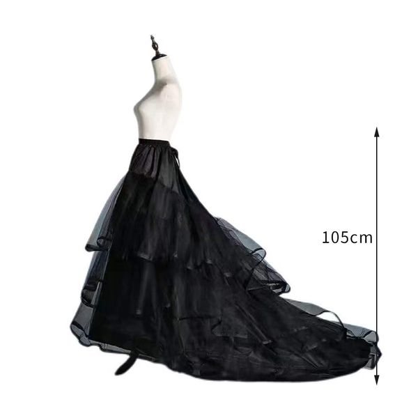 Black Hoop Long Papticoat Crinoline Ball vestido de banheiro Acessórios de casamento