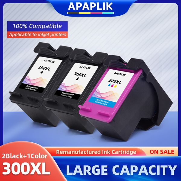 Cartuccia 300xl re-fabbricata Apaplik per HP 300 per cartuccia a inchiostro HP300 XL Deskjet D1660 D2560 D2660 D5560 F2420 F248