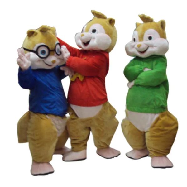 Novo Alvin e Chipmunk Mascot Costume Halloween Ball Birthday Party Performance