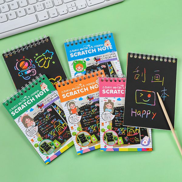 DIY Scratch Paper Kids Stationery Set Buchung Ziehbuch Notiz Schreibwaren