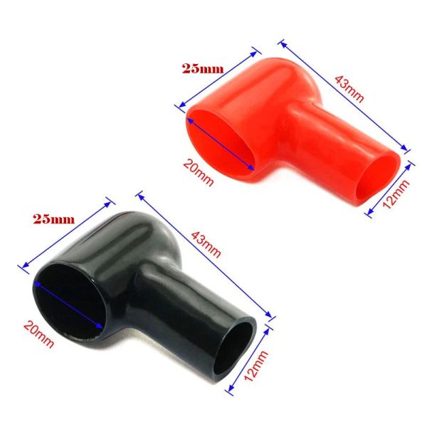 8 pezzi Copertina isolante per batteria per auto Black Black Avvio rotondo in gomma rotonda 20x12 mm PVC Cavo a spignaggio Capite di copertura per auto per auto